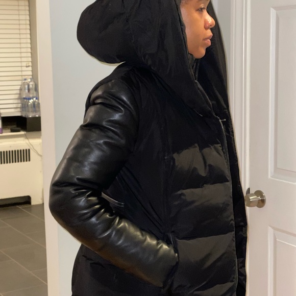 Mackage Down Parka Jacket with leather sleeves - Picture 4 of 10